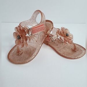 Toddler Sandals, Size 5 Peach Glittery